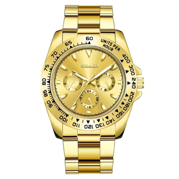 Yolako Mens Quartz Movement Chronograph Dial Designer Oyster Watch - Picture 1 of 4